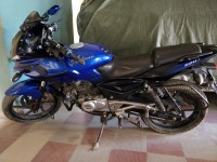Blue And Black Bajaj Pulsar 220F