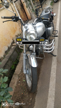 Silver Royal Enfield Bullet
