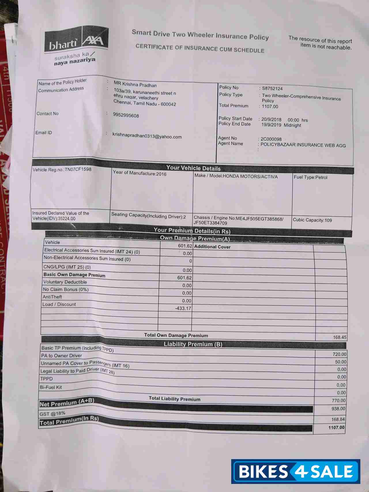 Black Honda Activa 3G