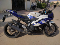 White-blue Yamaha YZF R15 V2