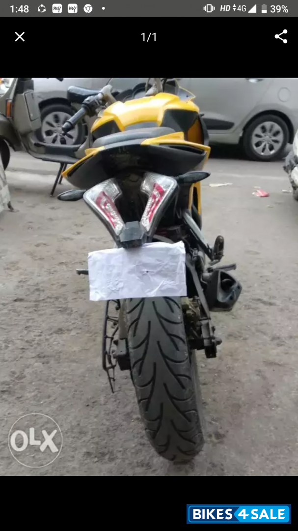 Bright Yellow Bajaj Pulsar RS 200 ABS