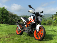 White KTM Duke 390