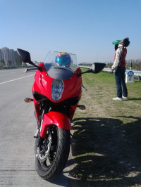Black Red Hyosung GT250R