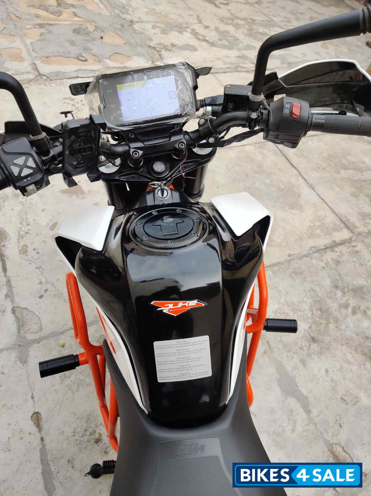 White KTM Duke 390