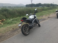 Moon White Bajaj Dominar 400 Disc