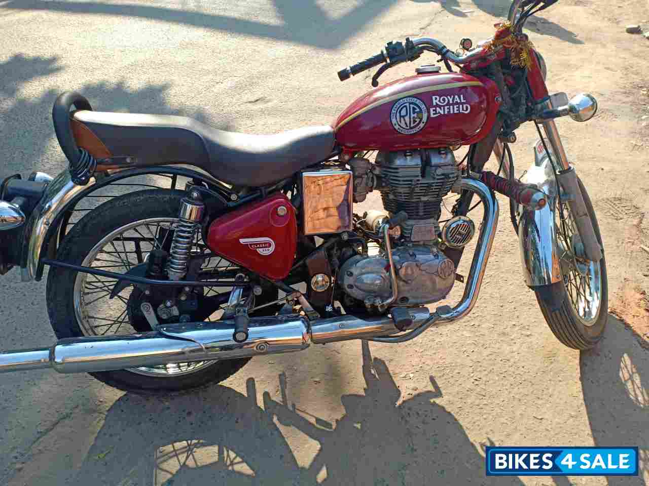 Maroon Royal Enfield Bullet Electra