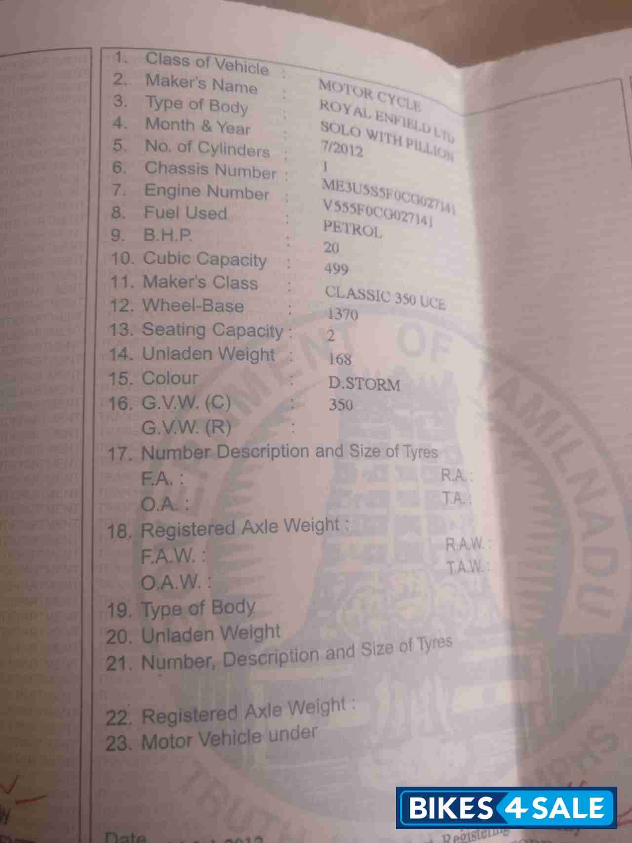 Sand Royal Enfield Classic Desert Storm