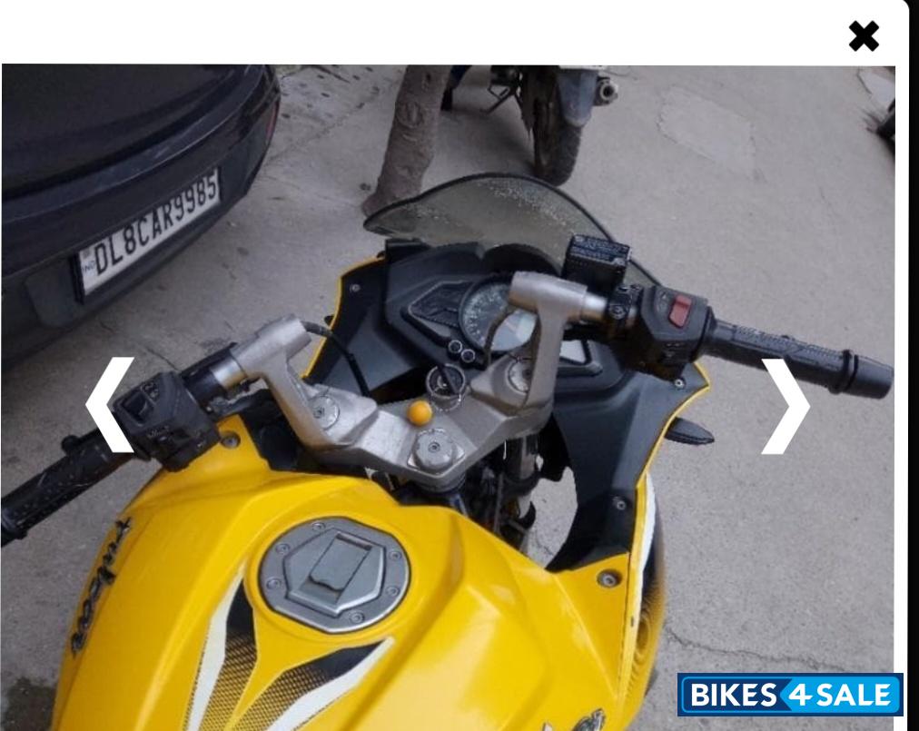 Yellow Bajaj Pulsar RS 200 ABS