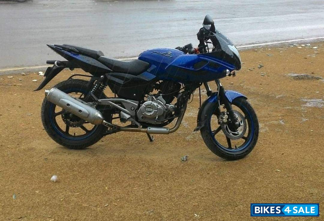 Blue And Black Bajaj Pulsar 220 DTSi