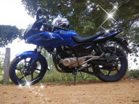 Blue And Black Bajaj Pulsar 220 DTSi