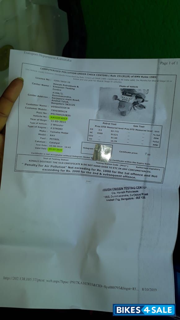 Blue White Yamaha Ray