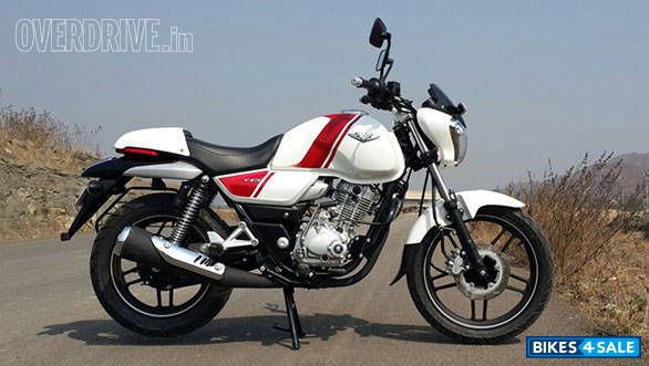 White With Red Stripes Bajaj V15