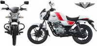 White With Red Stripes Bajaj V15