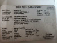 Black Bajaj Platina 100 ES