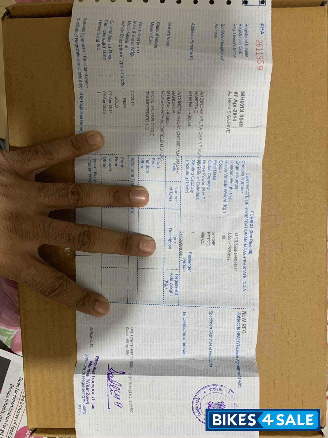 Black Royal Enfield Thunderbird 500