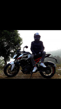 White And Orange KTM Duke 250