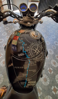 Matte-black Royal Enfield Thunderbird 500