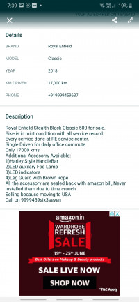 Royal Enfield Classic Stealth Black