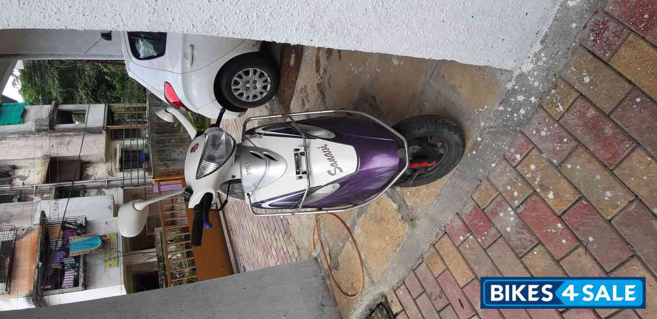 White And Voilate TVS Scooty Pep Plus