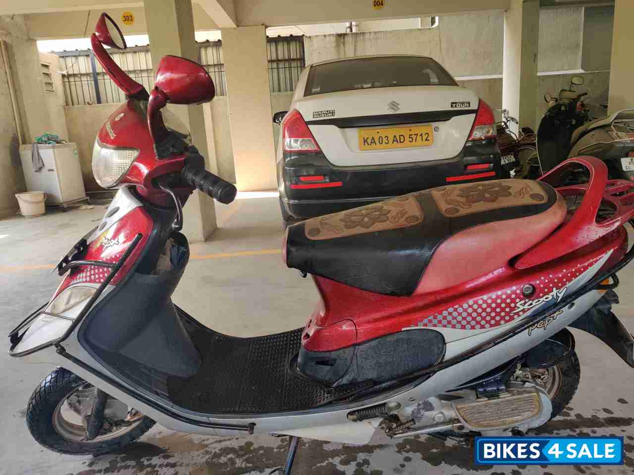 Red TVS Scooty Pep Plus