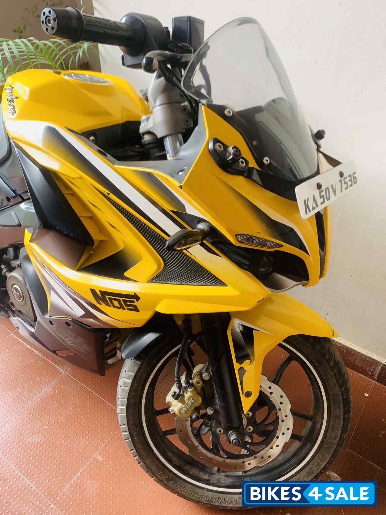 Yellow Bajaj Pulsar RS 200