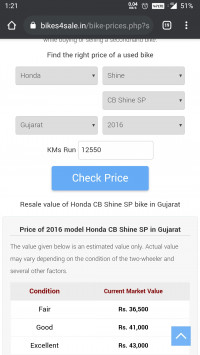 Blue Honda CB Shine SP