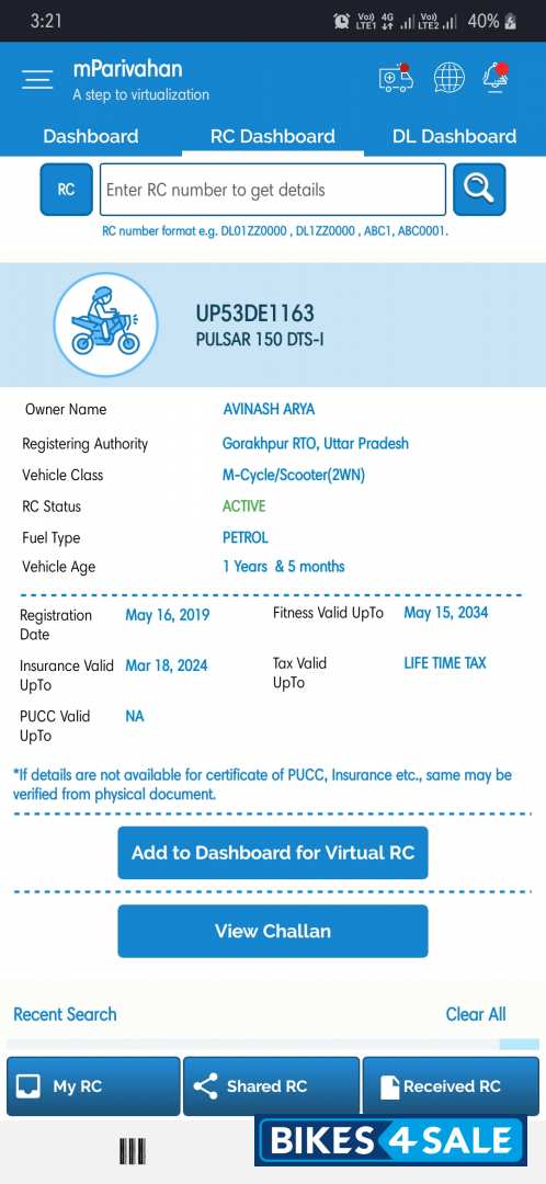 Black Bajaj Pulsar 150 Twin Disc