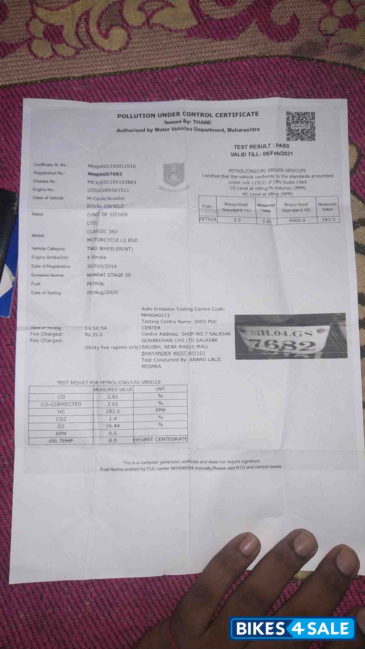 White Royal Enfield Classic 350