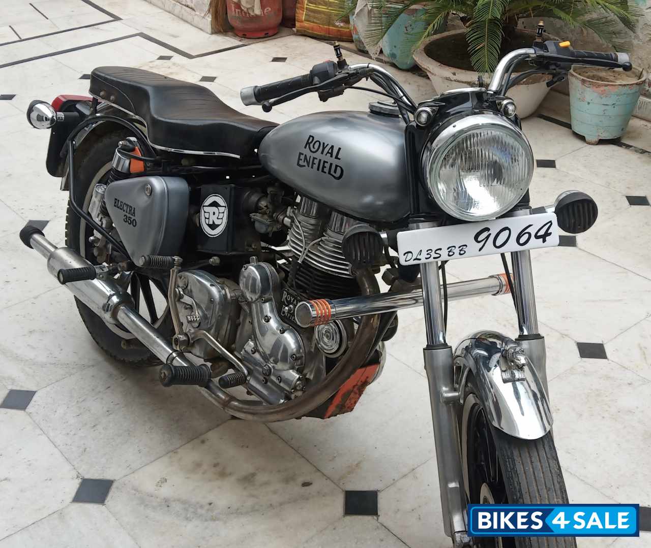 Silver Royal Enfield Bullet Electra