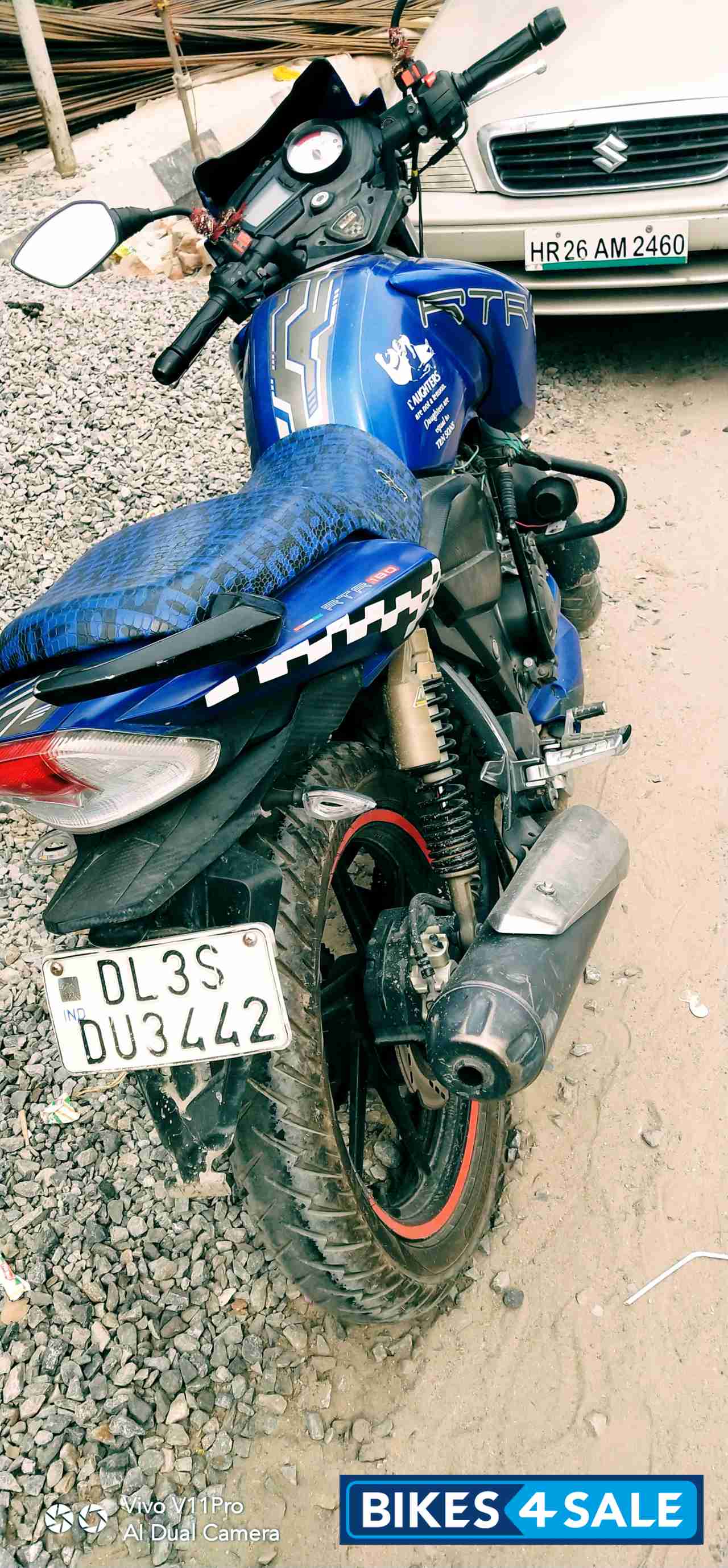 Matt Blue TVS Apache RTR 180