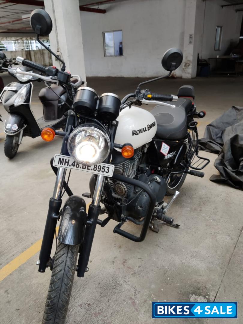 Whimsical White Royal Enfield Thunderbird X 350