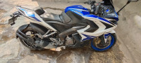 White Blue Bajaj Pulsar RS 200 ABS