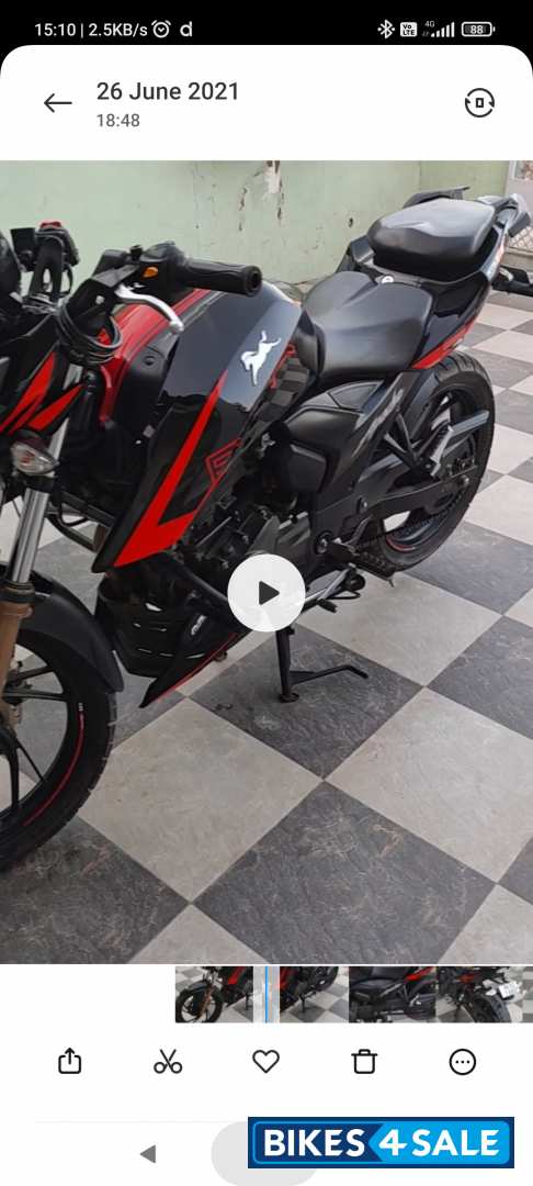 Black And Red TVS Apache RTR 200 4V ABS Race Edition 2.0