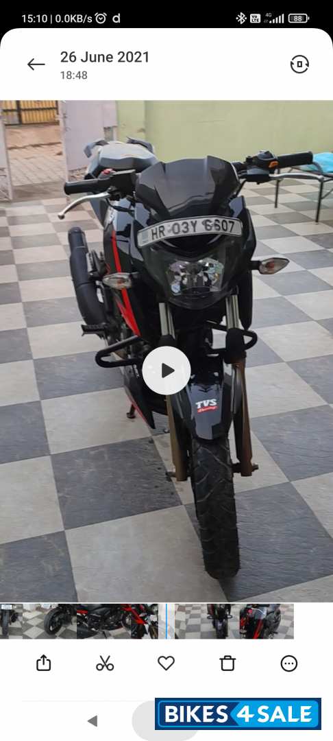 Black And Red TVS Apache RTR 200 4V ABS Race Edition 2.0