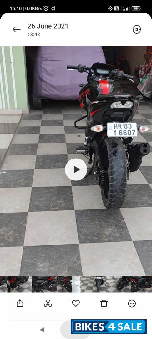 Black And Red TVS Apache RTR 200 4V ABS Race Edition 2.0