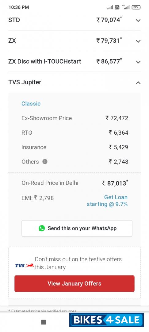 Autumnn Brown TVS Jupiter Classic