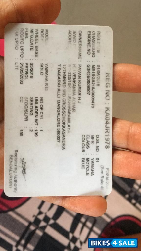 Blue Yamaha YZF R15 V3