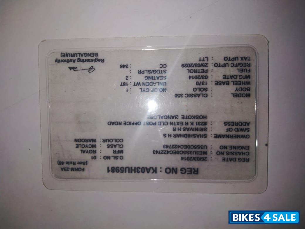 Maroon Royal Enfield Classic 350