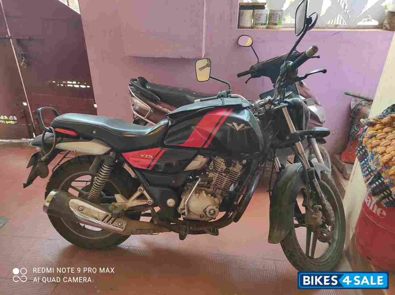 Black With Red Bajaj V15