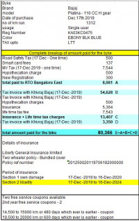 Black Blue Bajaj Platina 110 H-Gear
