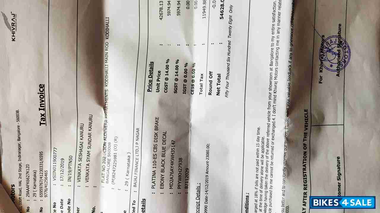 Black Blue Bajaj Platina 110 H-Gear