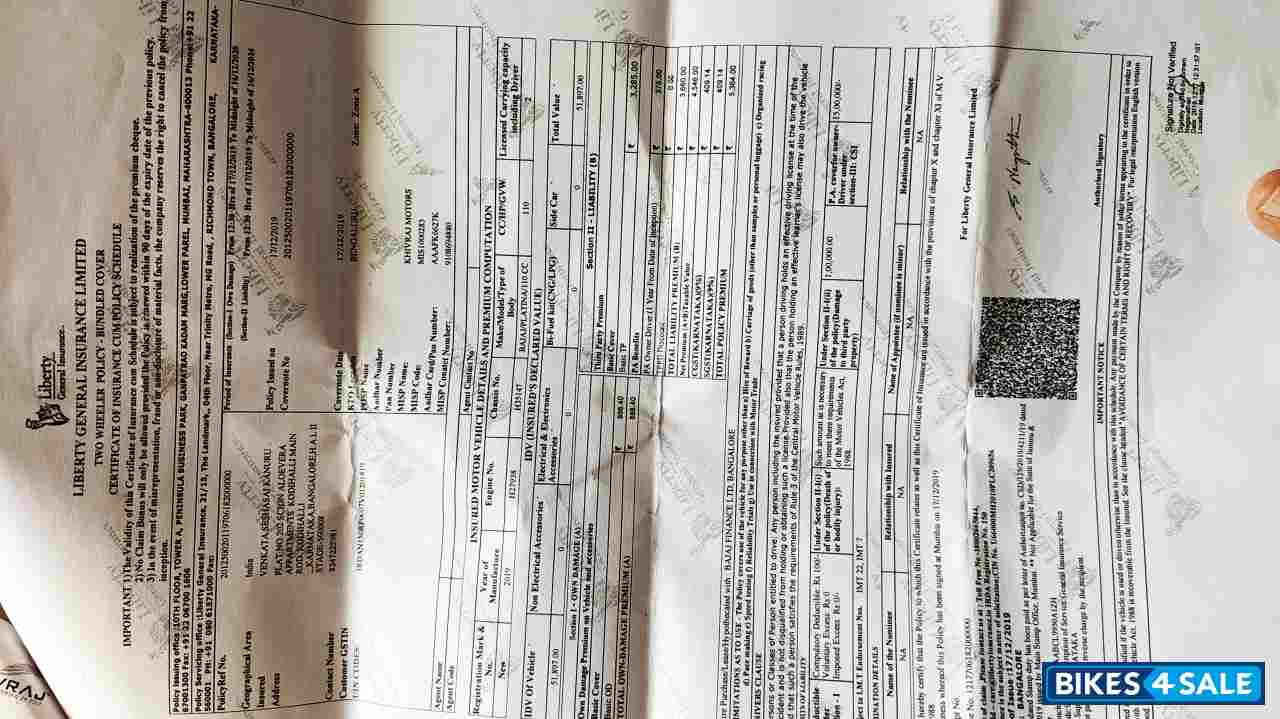 Black Blue Bajaj Platina 110 H-Gear