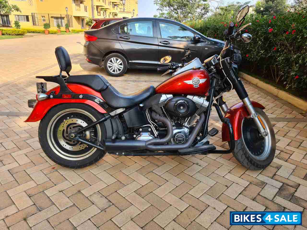 Used 2013 Model Harley Davidson Fat Boy For Sale In Bangalore Id 337122 Candy Orange Colour Bikes4sale