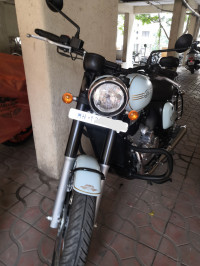 Sky Blue Jawa 42 Dual Channel ABS Sirius White