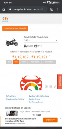 Marine Blue Royal Enfield Thunderbird 350