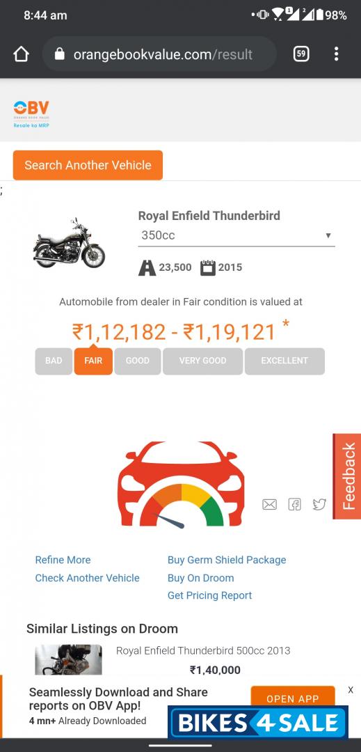 Marine Blue Royal Enfield Thunderbird 350 Marine Blue Royal Enfield Thunderbird 350