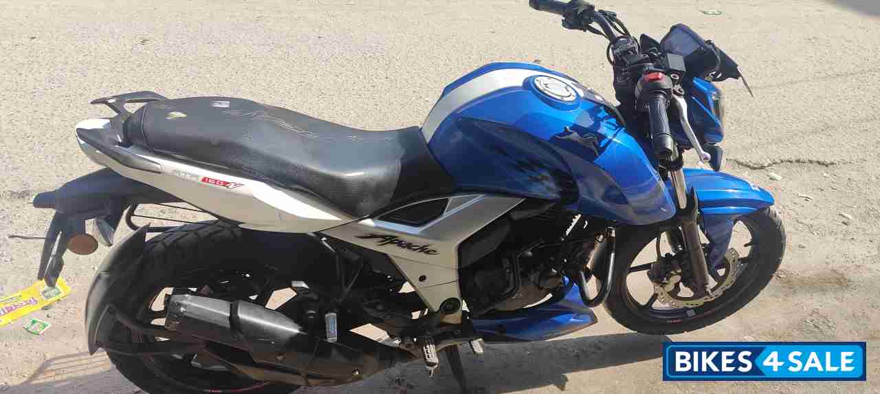 White + Blue TVS Apache RTR 160 4V