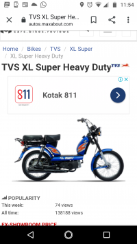 TVS XL Super Heavy Duty 2009 Model