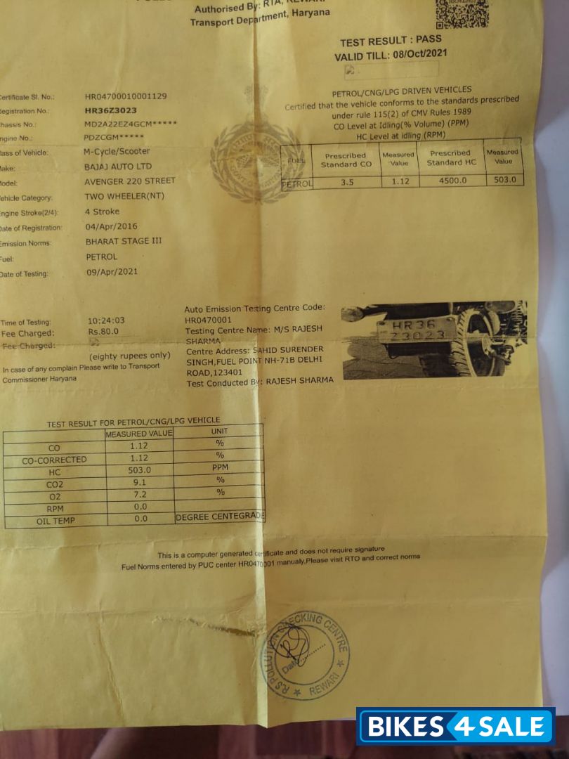 Black Bajaj Avenger Street 220