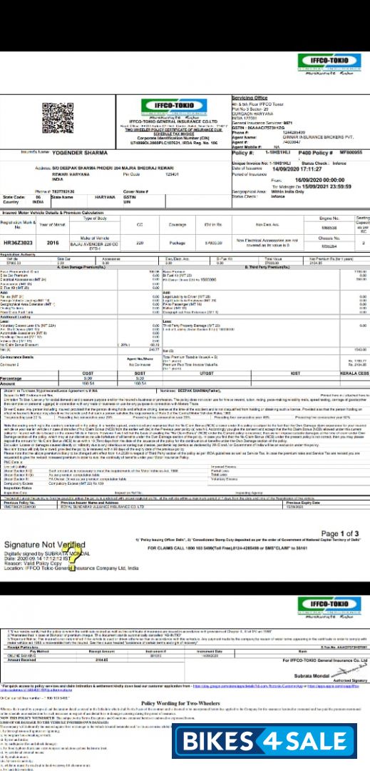 Black Bajaj Avenger Street 220